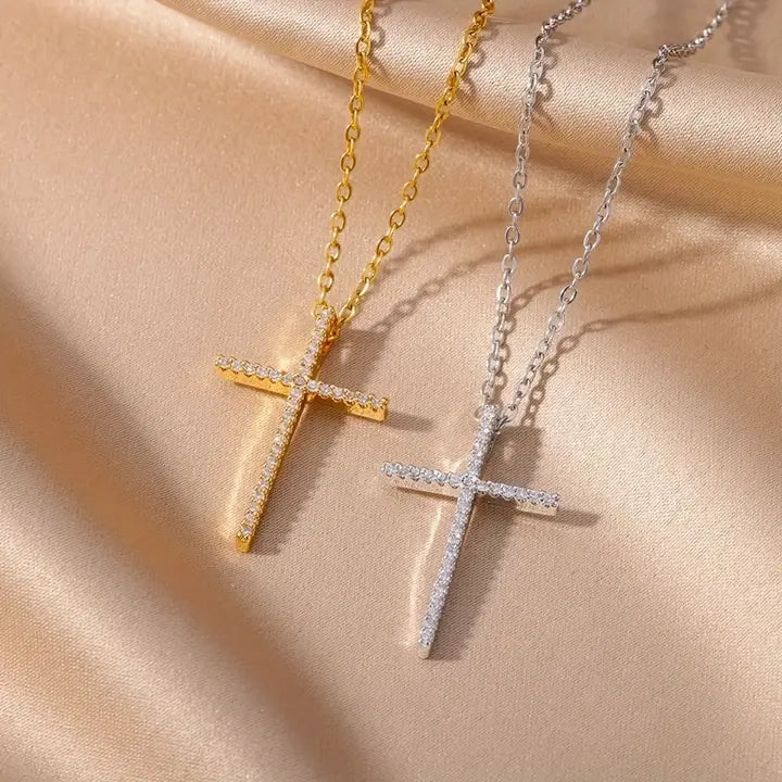 Cross Necklace with Sparkling Zirconia | Elegant & Timeless