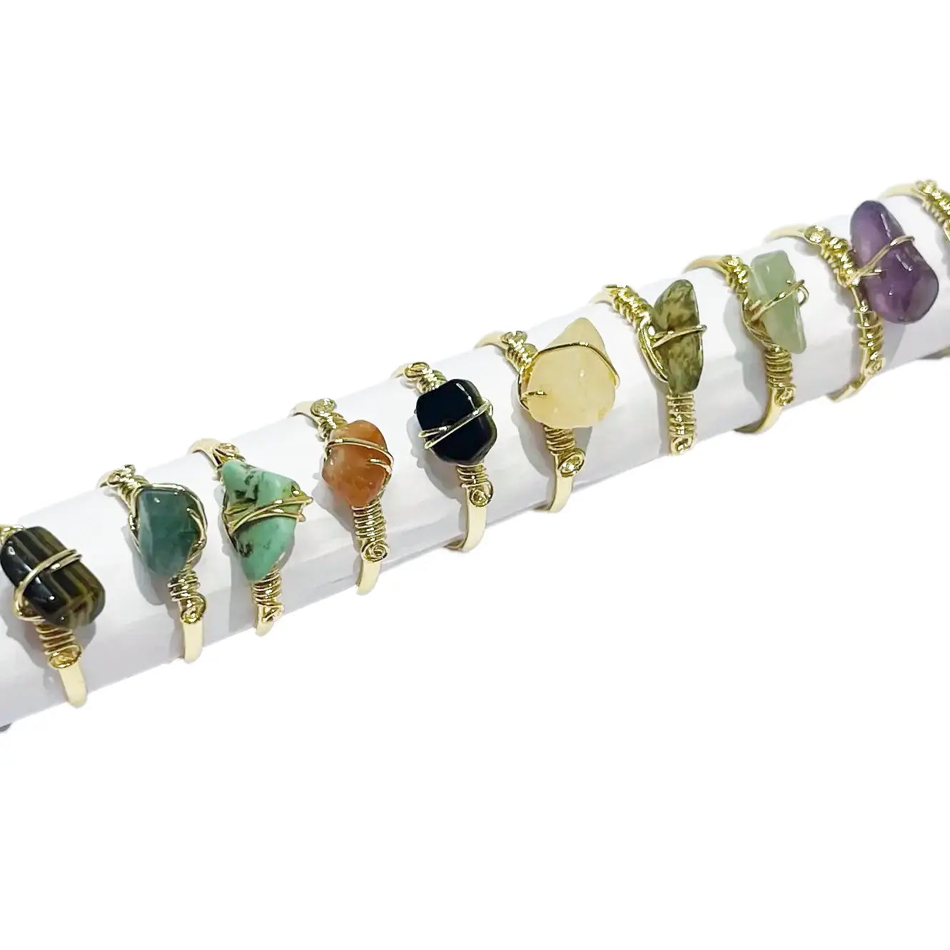 Adjustable Natural Stone Rings: Handcrafted Elegance – Loli
