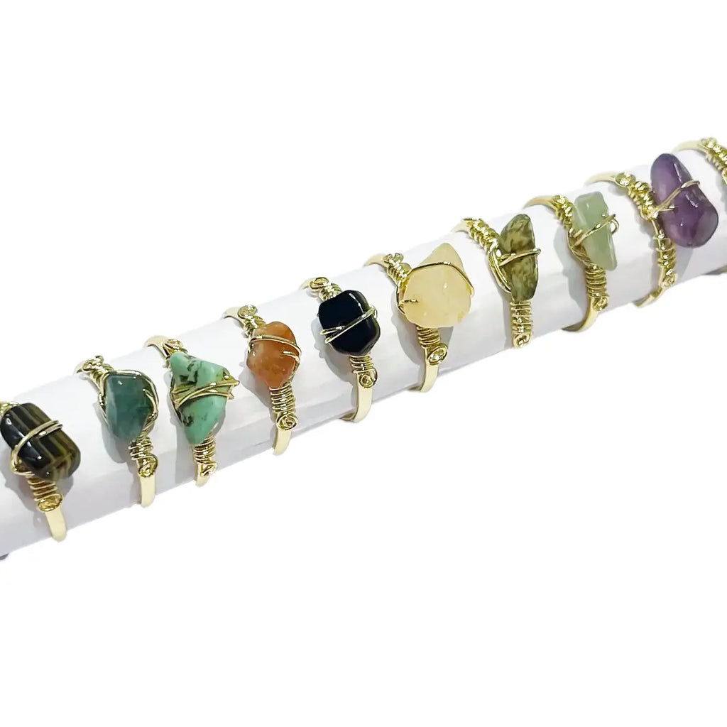 Adjustable Natural Stone Rings: Handcrafted Elegance