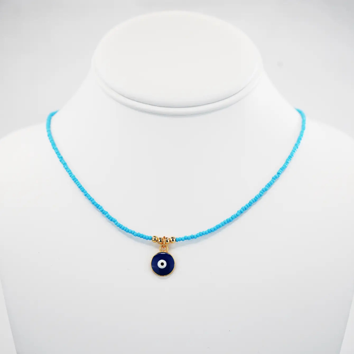 Blue Evil Eye Beaded Necklace: Embrace Protection and Style