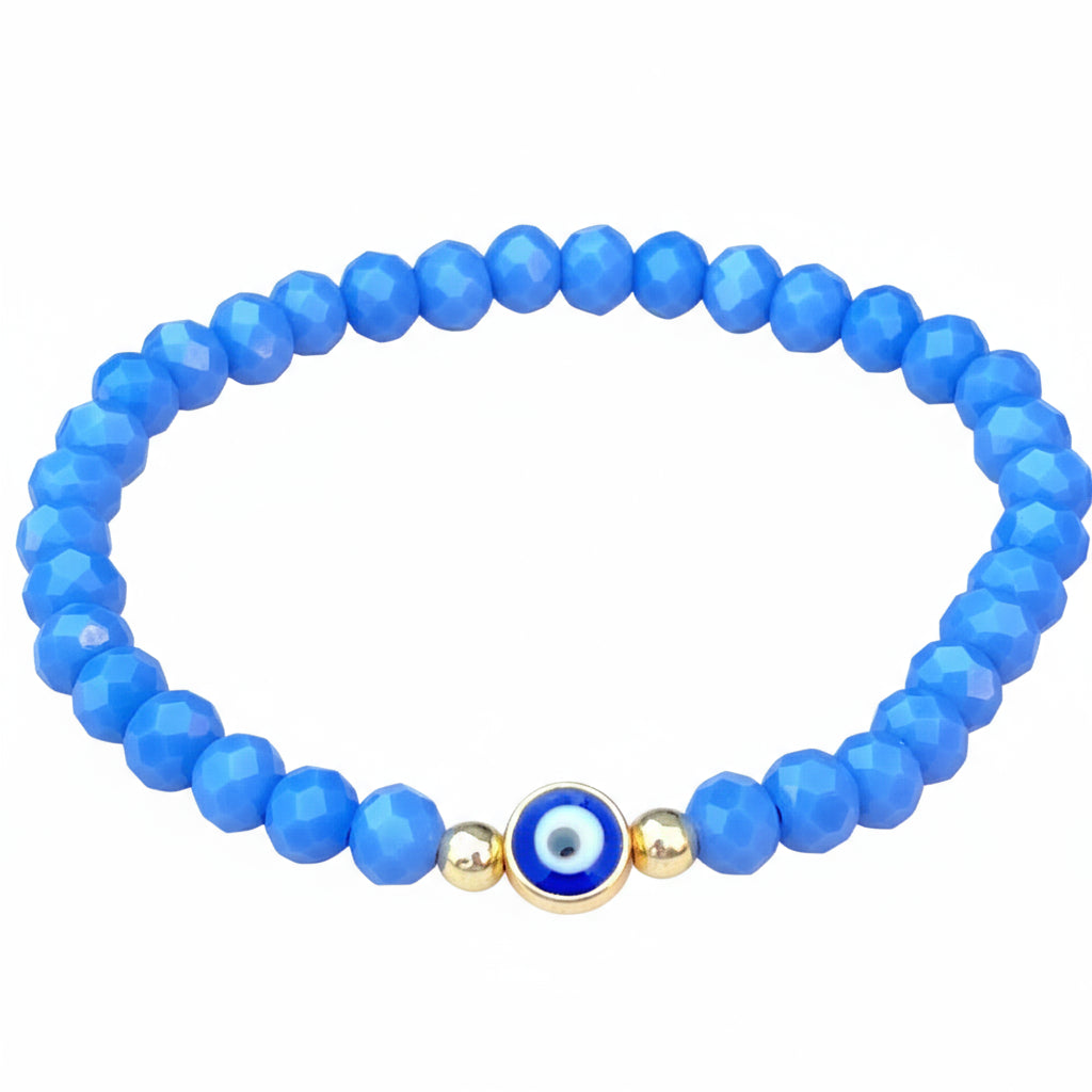 Stretchy Evil Eye Bracelet | Blue Crystal Bracelet 