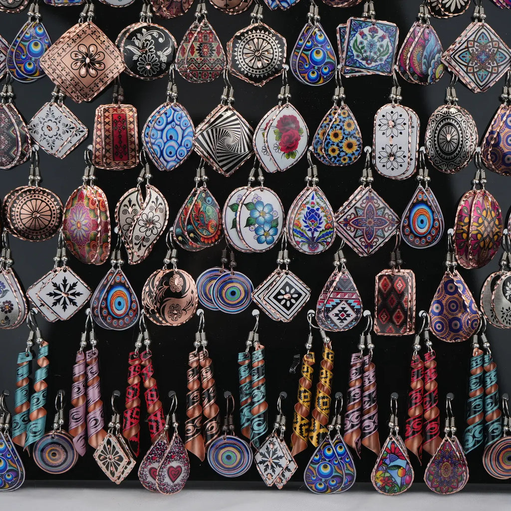 Unique Handmade Earring Set - 100 Set (Includes Free Display )