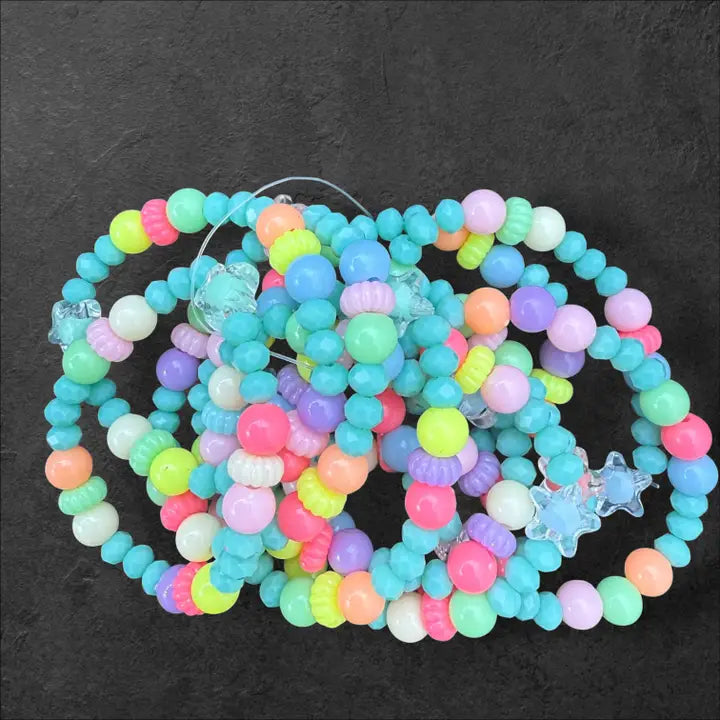 Kids Beaded  Charm Bracelet – Assorted Colors 