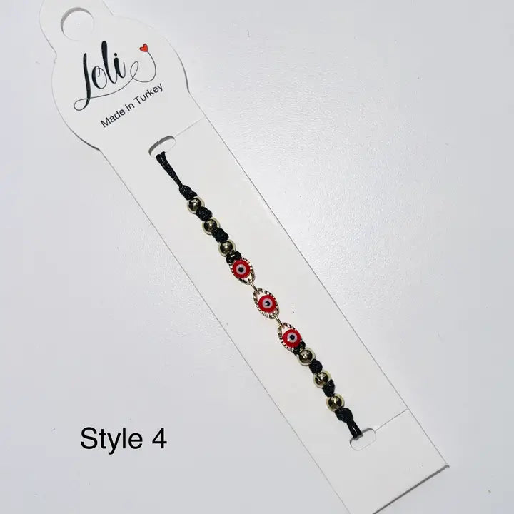 3 Evil Eye Bead Rope Bracelet - Premium Handmade Protection