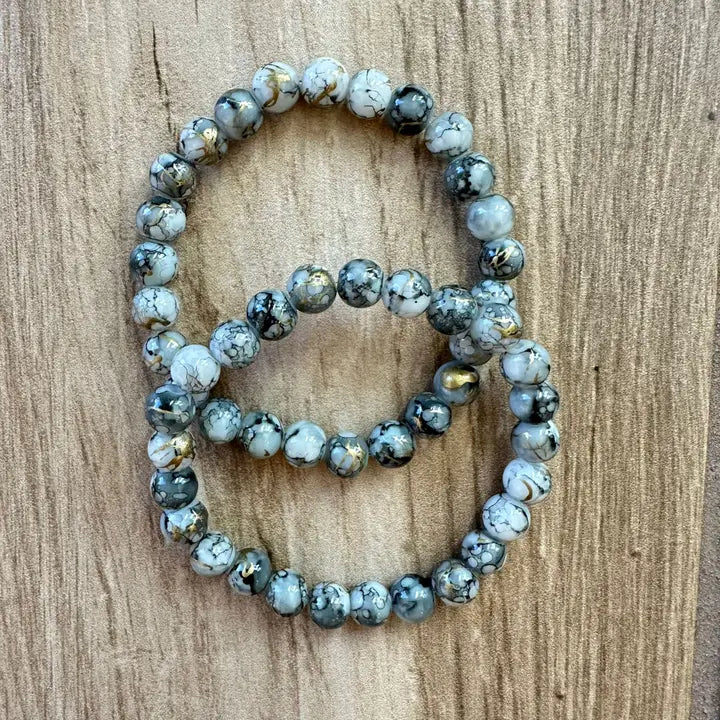 Stretchy Bracelet | Beaded Marble Design Bracelets 
