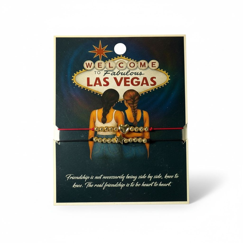 Vegas Friendship Bracelet Set (2 Piece) – Matching Good Luck Bracelets