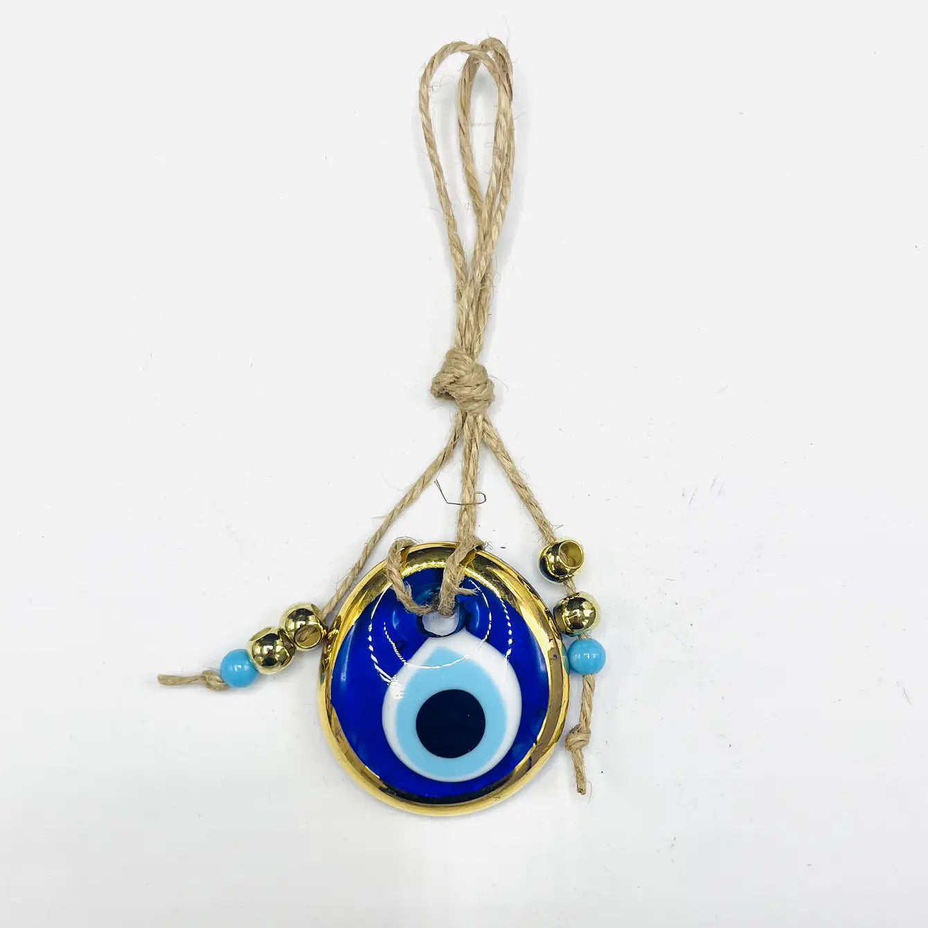 Small Gold Border Design Evil Eye Wall Hanging: Handmade Protect