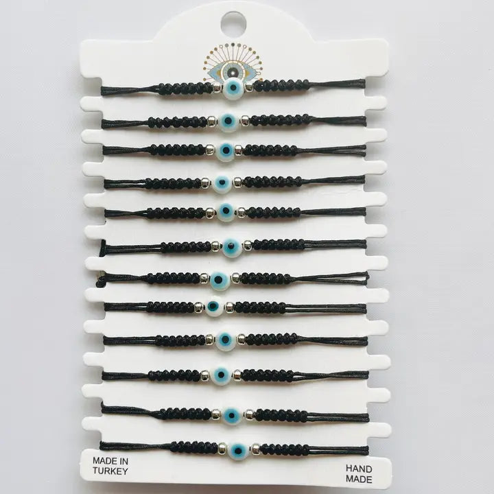 Evil Eye Rope Half Makrome White Evil Eye Bracelet