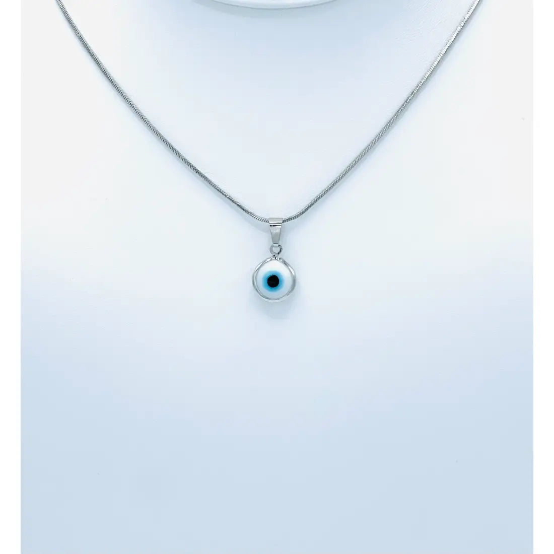 Silver Plated Evil Eye Necklace: Colorful Beads, Handmade