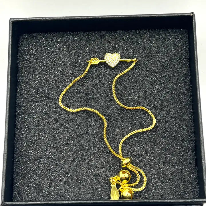  925 Sterling Silver Heart Bracelet | Zirconia Stones 