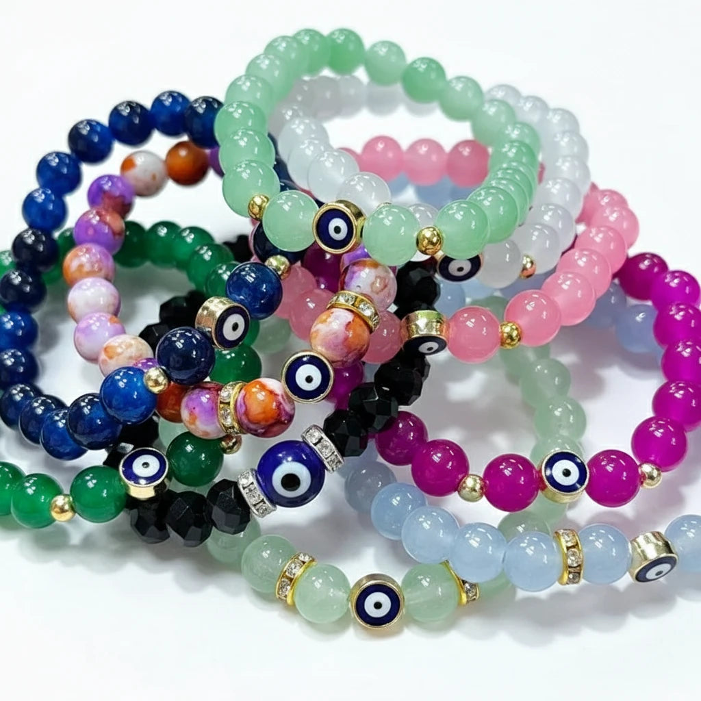 Stretchy Bracelet | 10 Color Mix Set  | Evileye