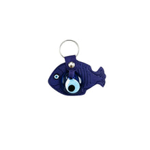 Load image into Gallery viewer, Leather Fish Evileye Keychain - Set of 11 Colors
