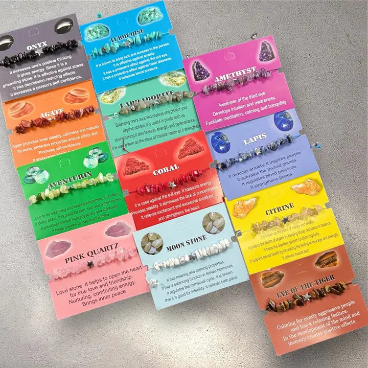 Card Bracelet | Zodiac Bracelet | Natural Stone Bracelet 7