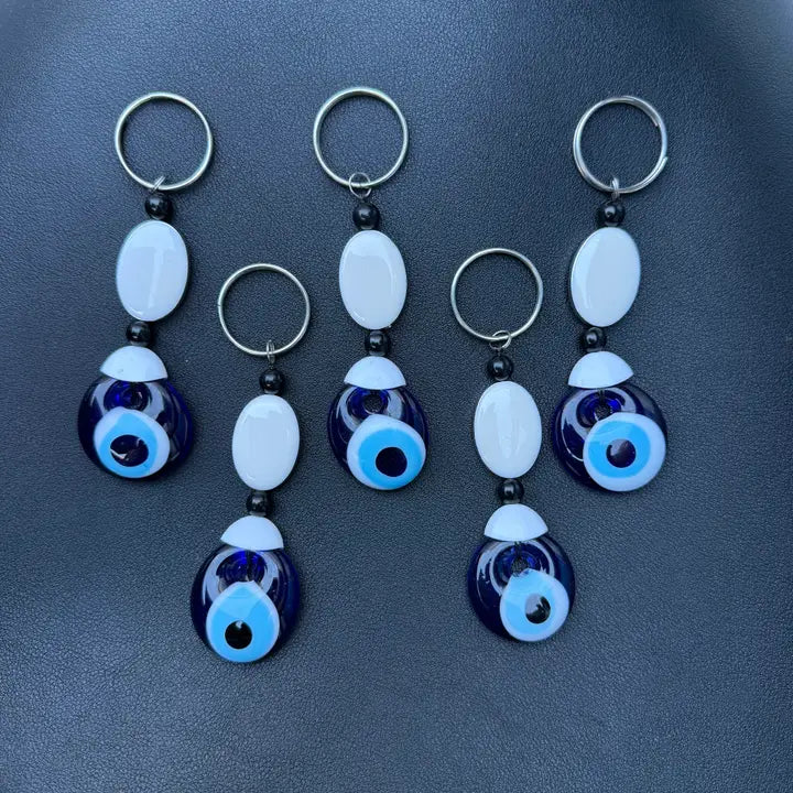Blue Evil Eye Keychain – Handmade Glass Protection Charm