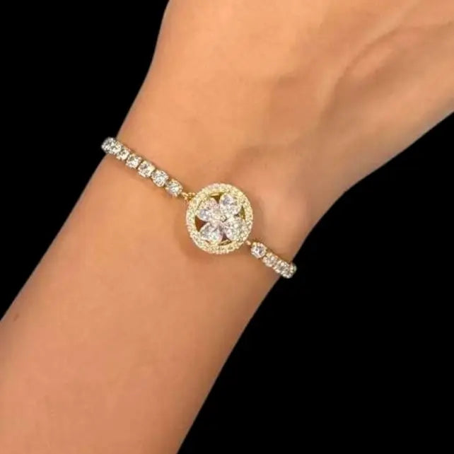 Fidget Spinner Bracelet – Rhinestone Rotating Anxiety Relief