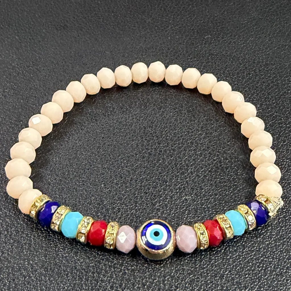 Handcrafted Evil Eye Stretch Bracelets (10-Color Set)