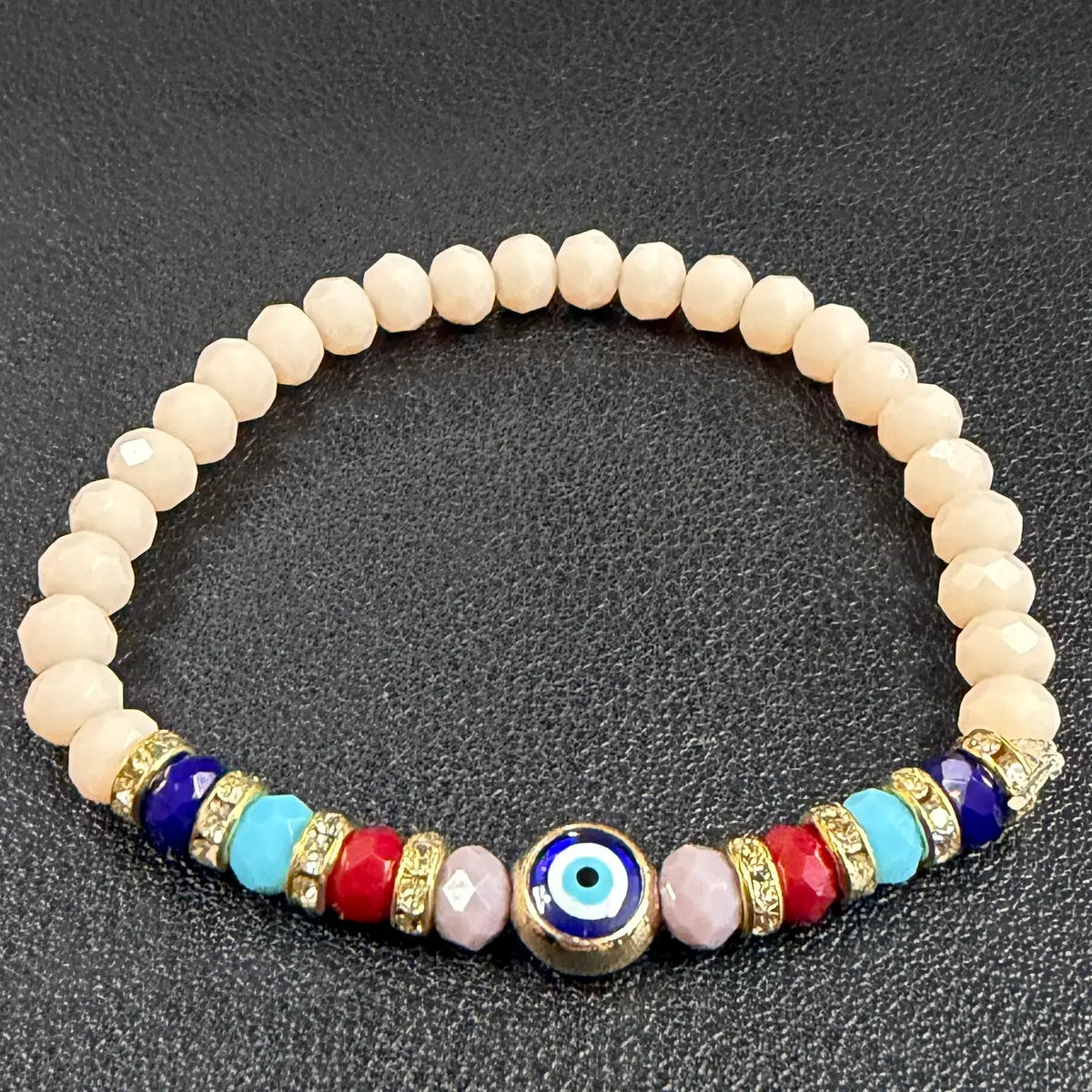 Handcrafted Evil Eye Stretch Bracelets (10-Color Set)