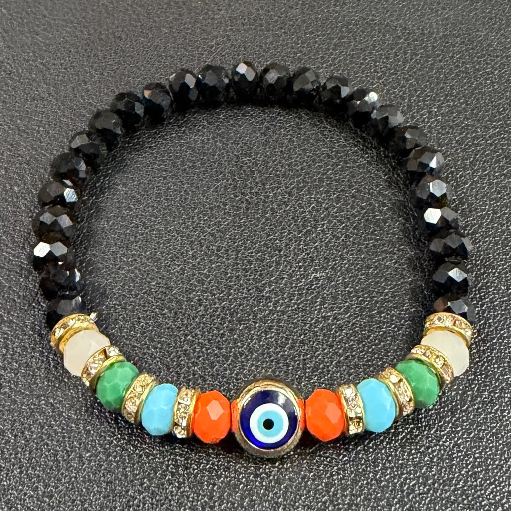 Handcrafted Evil Eye Stretch Bracelets (10-Color Set)