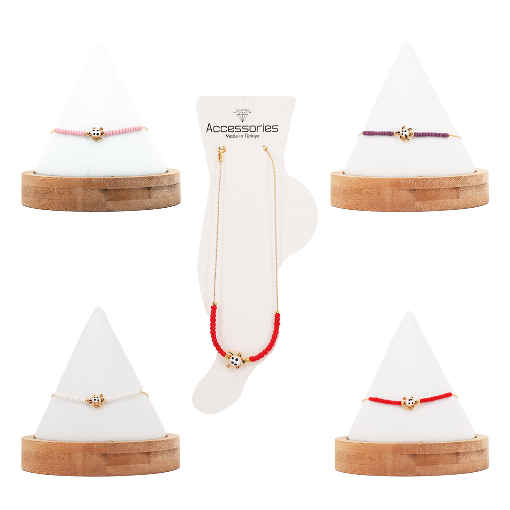 Turtle Bead Anklet: Thin Chain, Beach Style Foot Jewelry