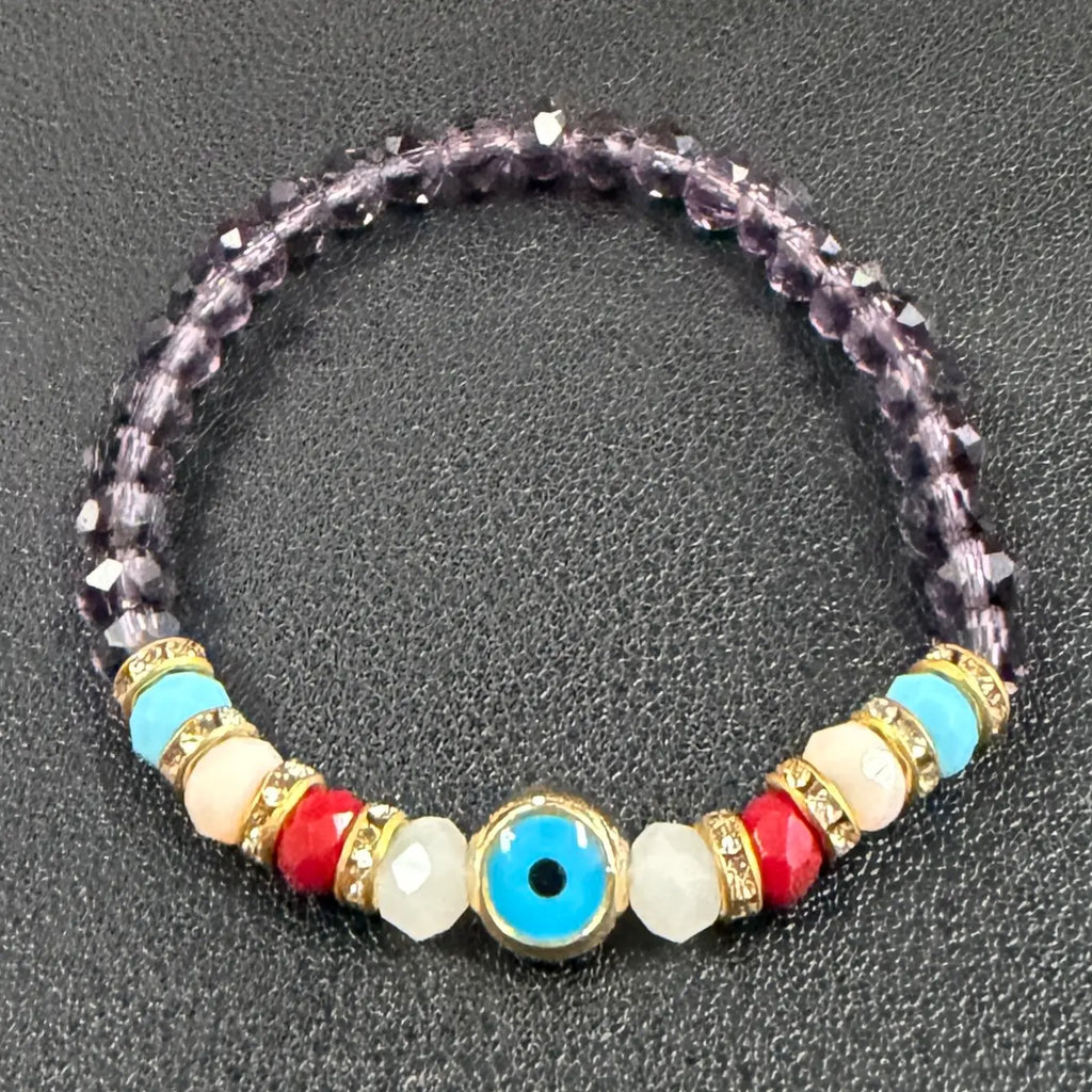 Handcrafted Evil Eye Stretch Bracelets (10-Color Set)