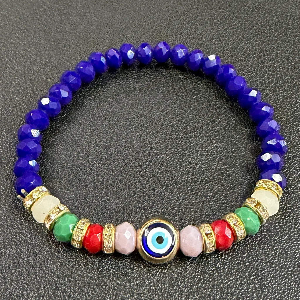 Handcrafted Evil Eye Stretch Bracelets (10-Color Set)