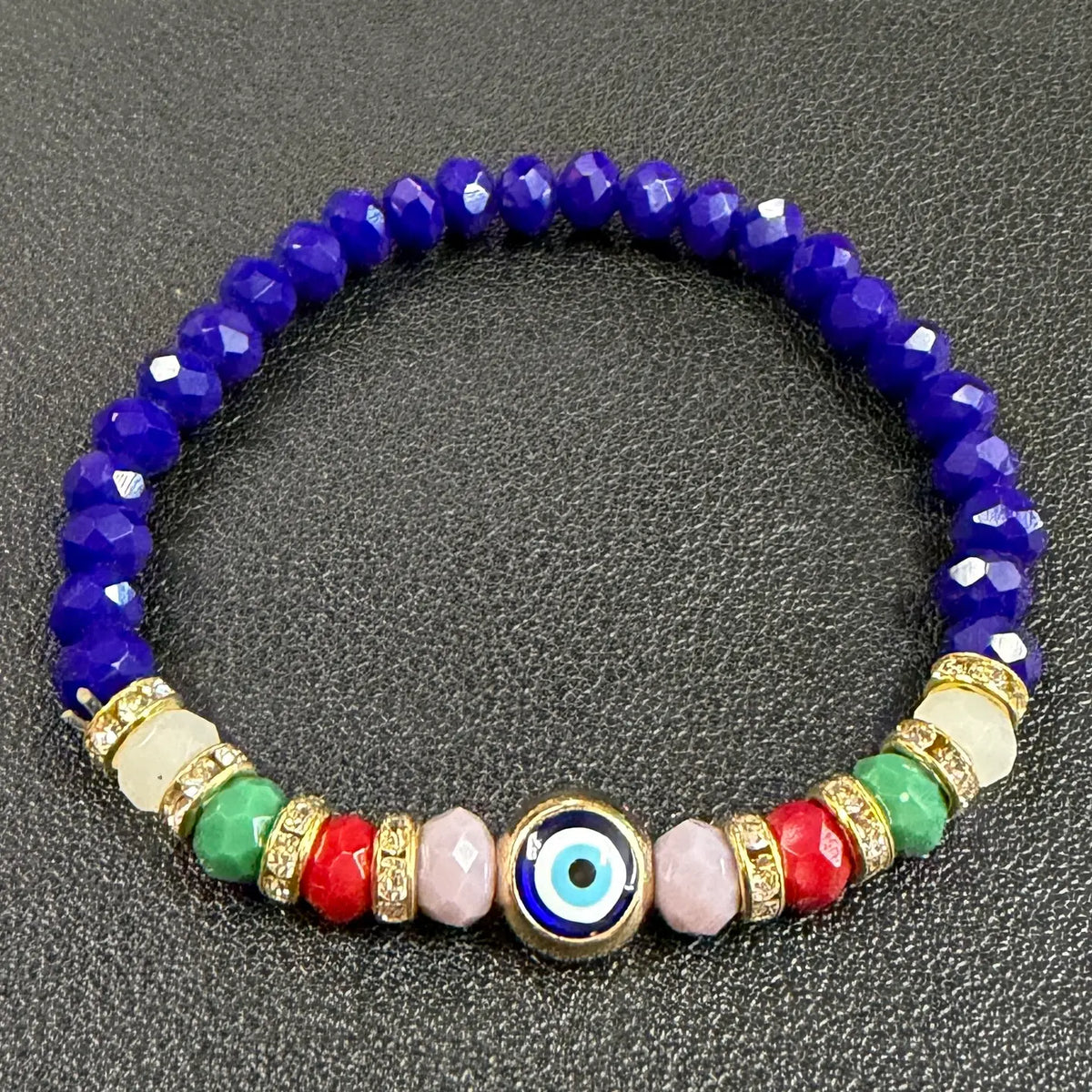 Handcrafted Evil Eye Stretch Bracelets (10-Color Set)