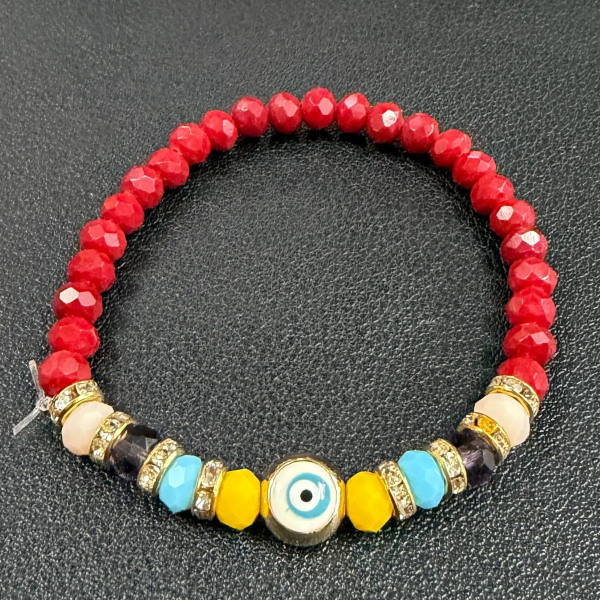 Handcrafted Evil Eye Stretch Bracelets (10-Color Set)