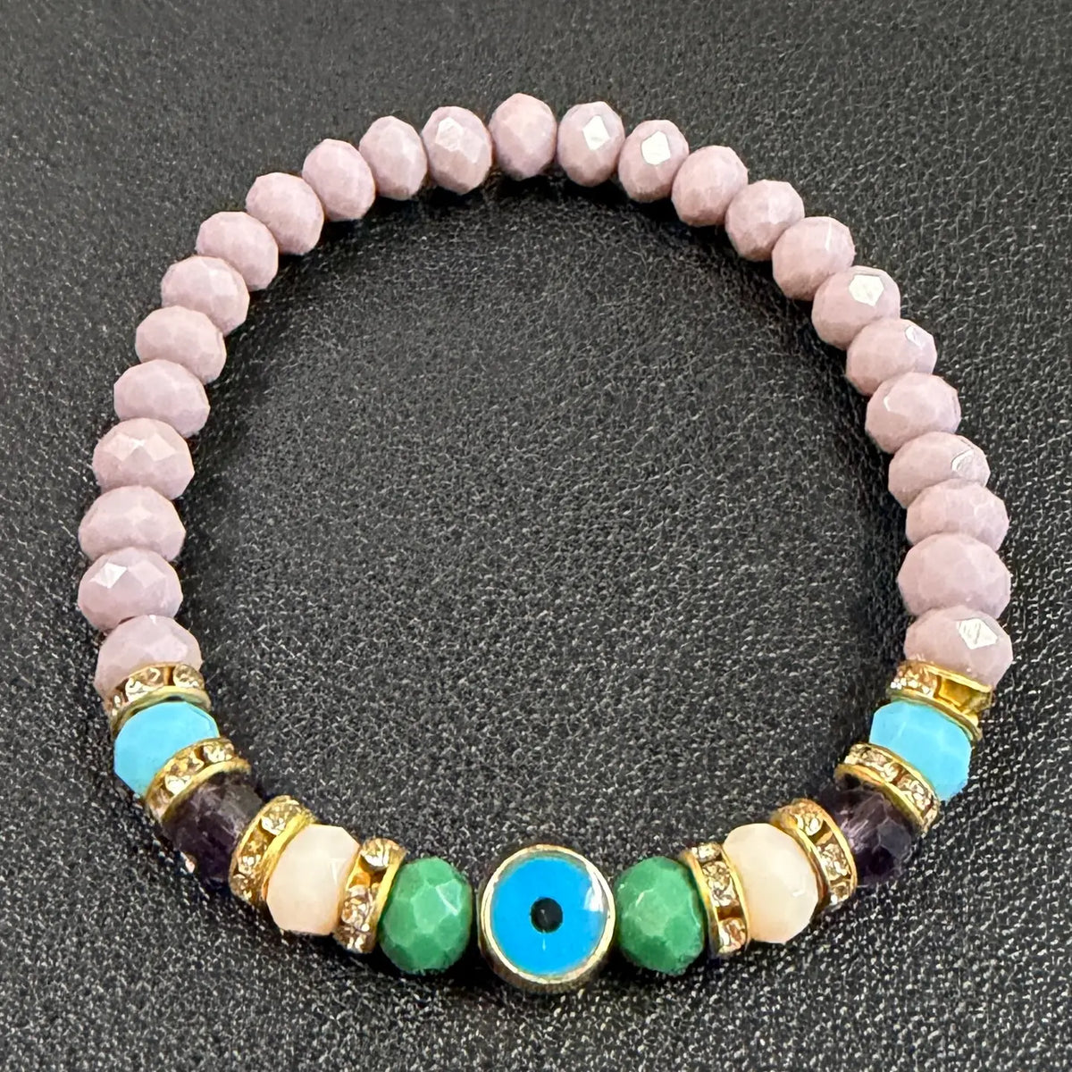Handcrafted Evil Eye Stretch Bracelets (10-Color Set)