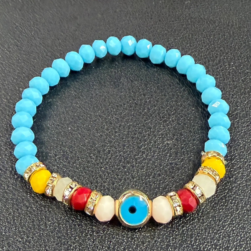 Handcrafted Evil Eye Stretch Bracelets (10-Color Set)