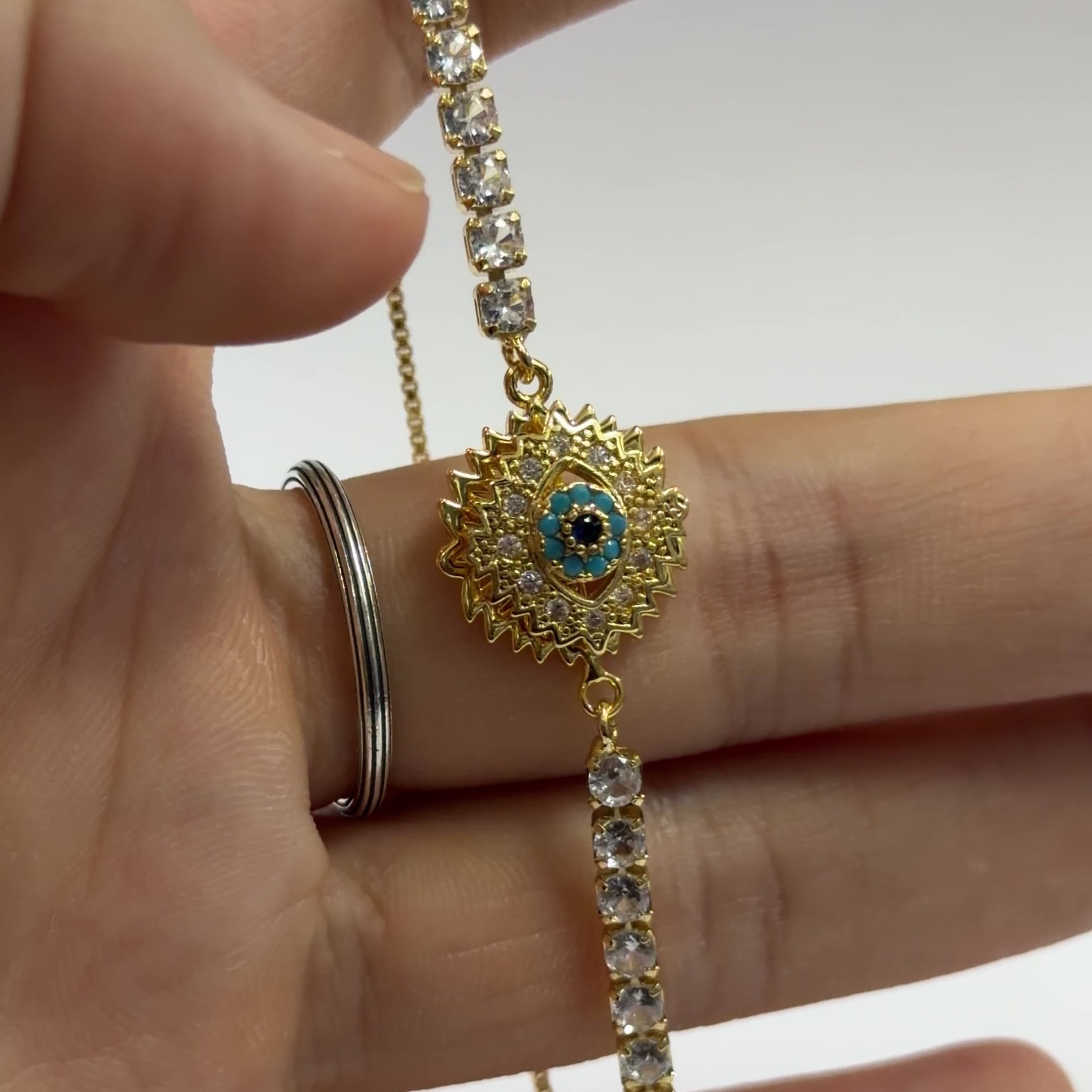 Fidget Spinner Bracelet – Rhinestone Rotating Anxiety Relief