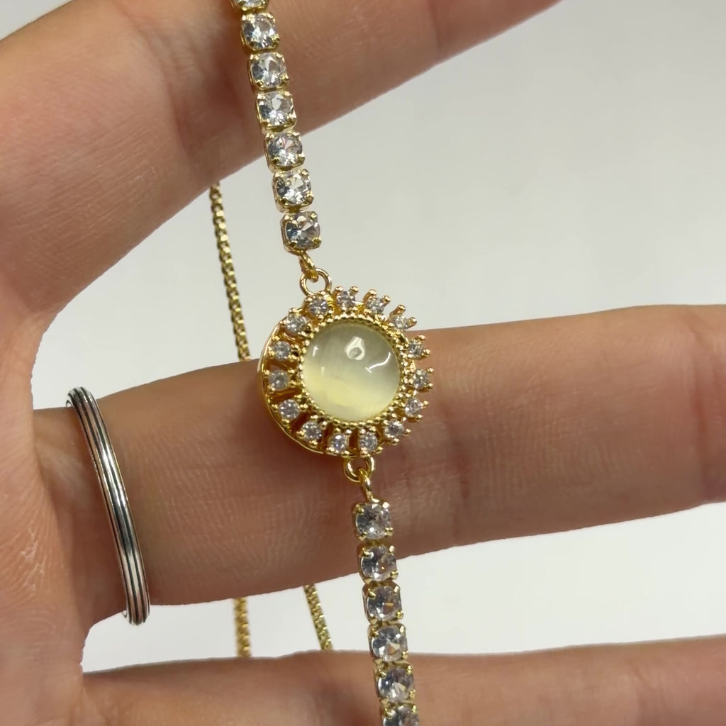 Spinner  Halo Bracelet – Adjustable Rotating Golden & Silver Color Jewelry