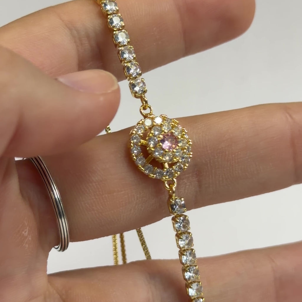 Fidget Spinner Bracelet- Rhinestone Rotating Anxiety Relief