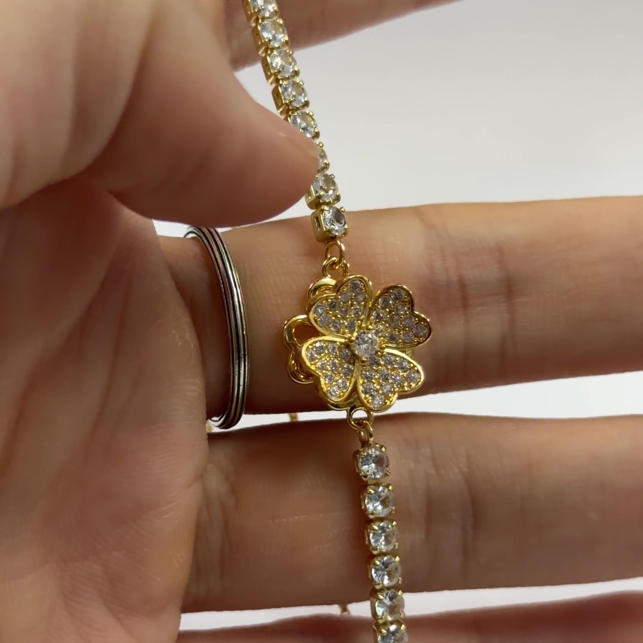 Fidget Spinner Bracelet – Rhinestone Rotating Anxiety Relief