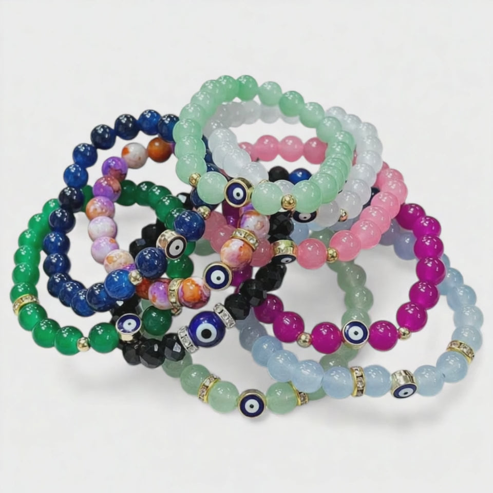 Stretchy Bracelet | 10 Color Mix Set  | Evileye
