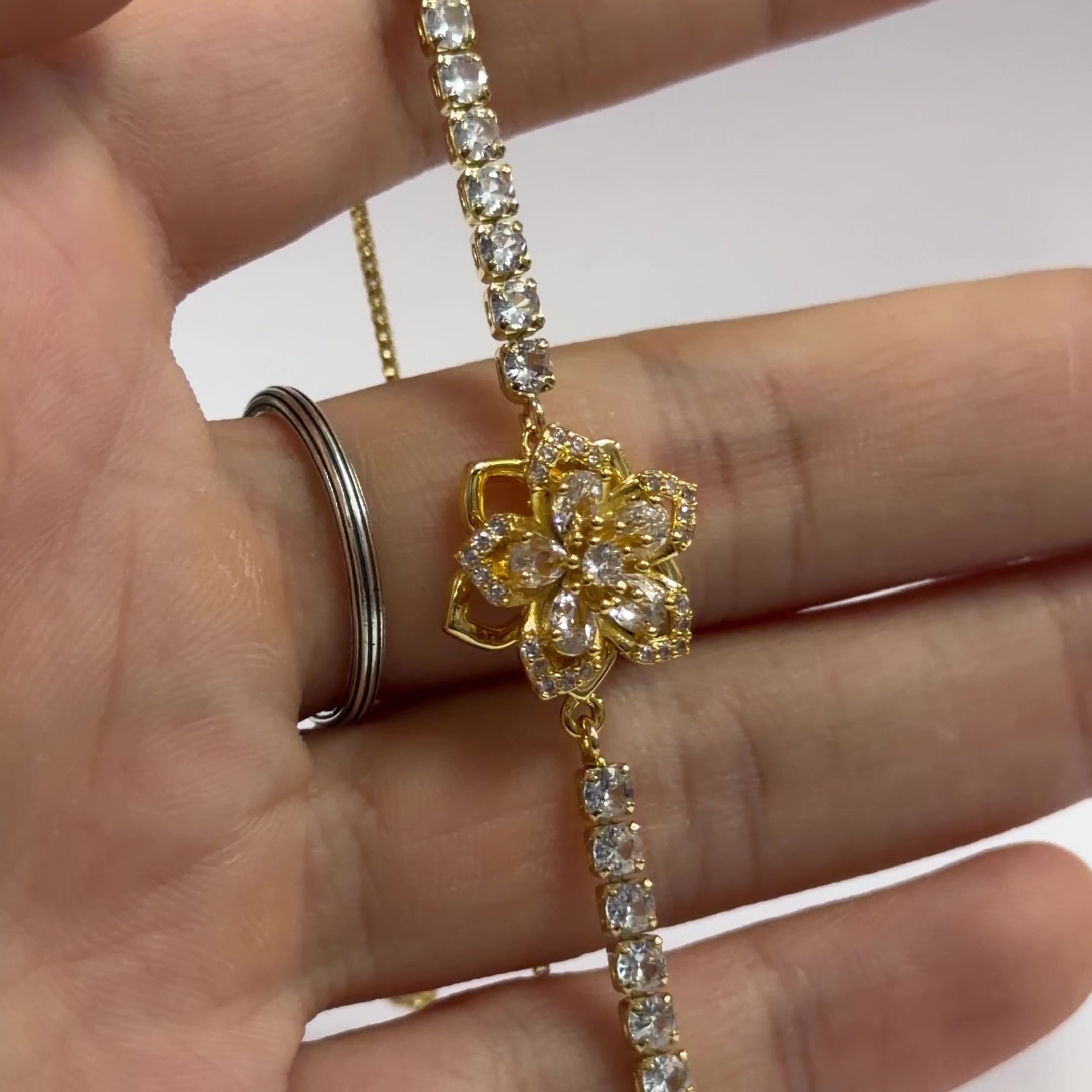 Fidget Spinner Bracelet – Rhinestone Rotating Anxiety Relief