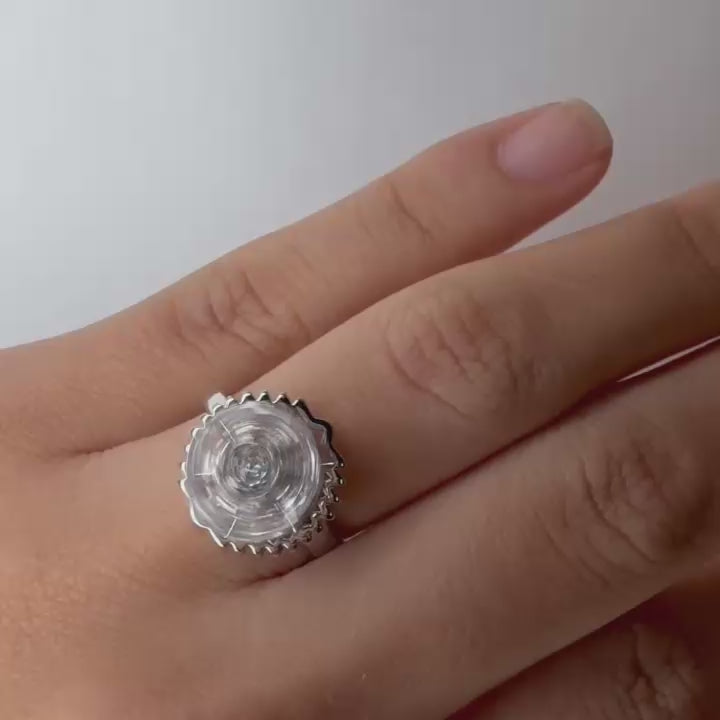 Radiant Petal Spinner Ring – Gold & Silver Plated