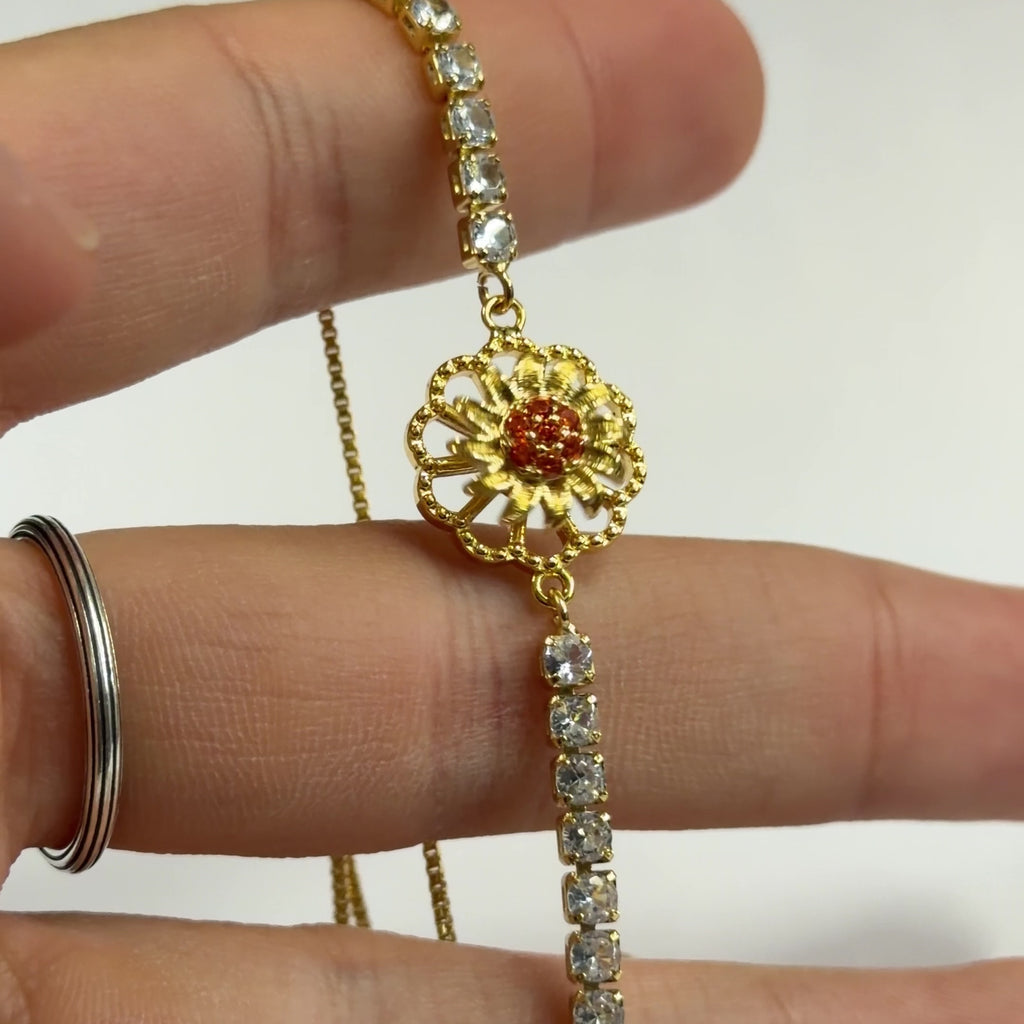 Fidget Spinner Bracelet – Rhinestone Rotating Anxiety Relief