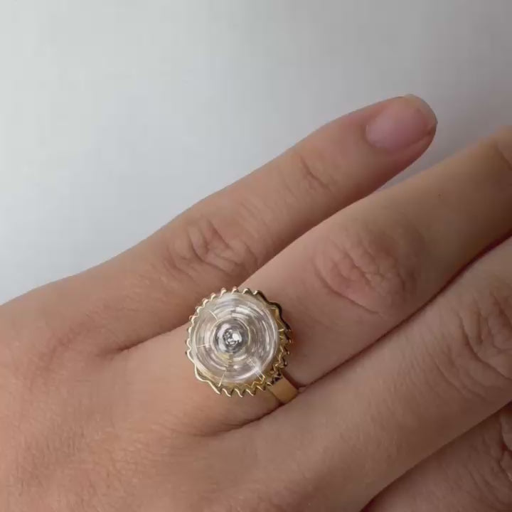 Radiant Petal Spinner Ring – Gold & Silver Plated