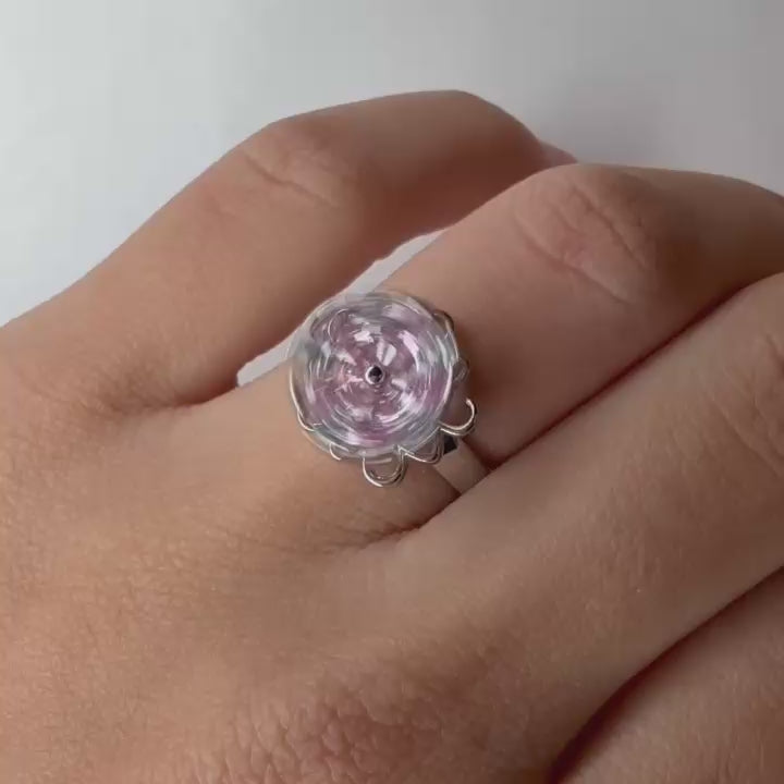 Rose Bloom Spinner Ring – Adjustable (Gold & Silver)