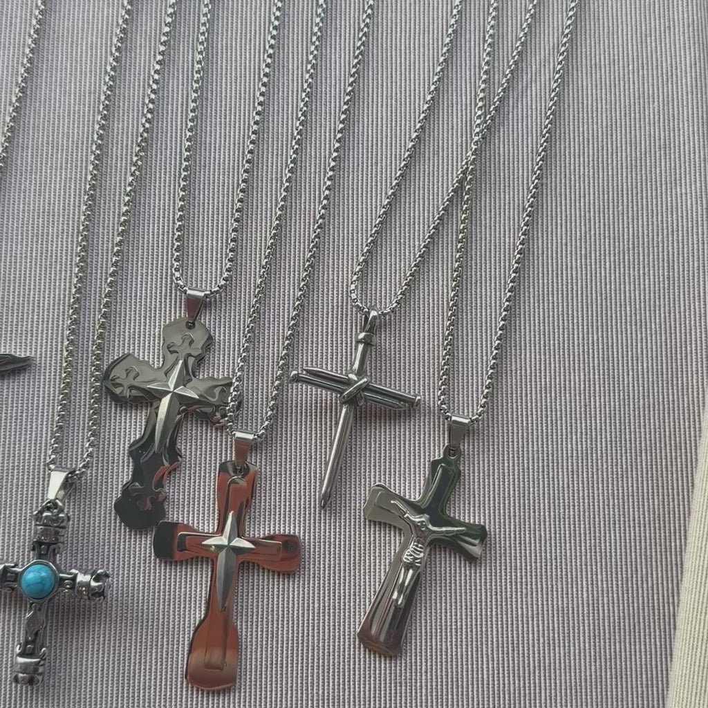 Men’s Stainless Steel Cross Necklace – Minimal & Timeless Design