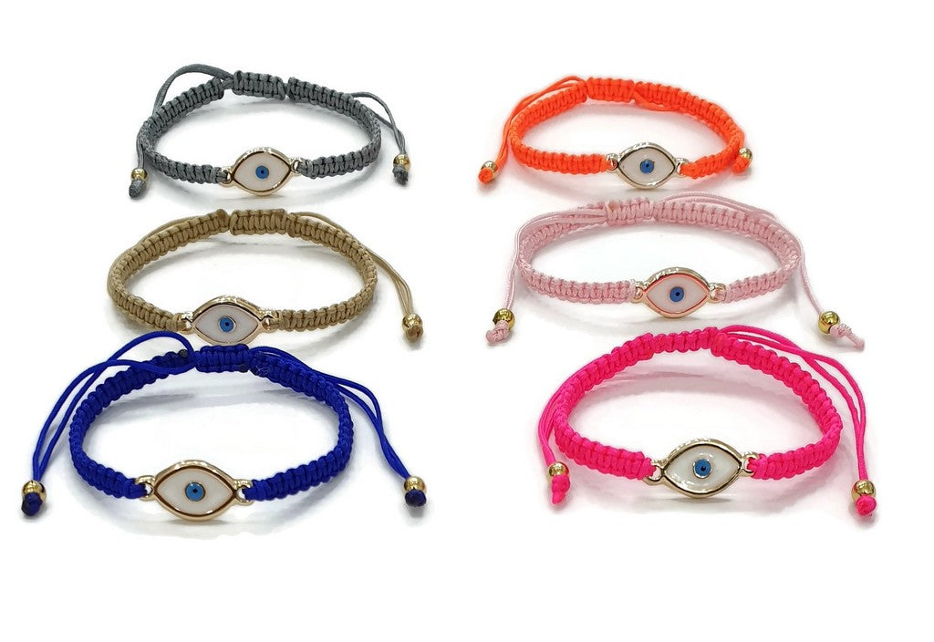 ALMOND EVIL EYE MACROME BRACELET