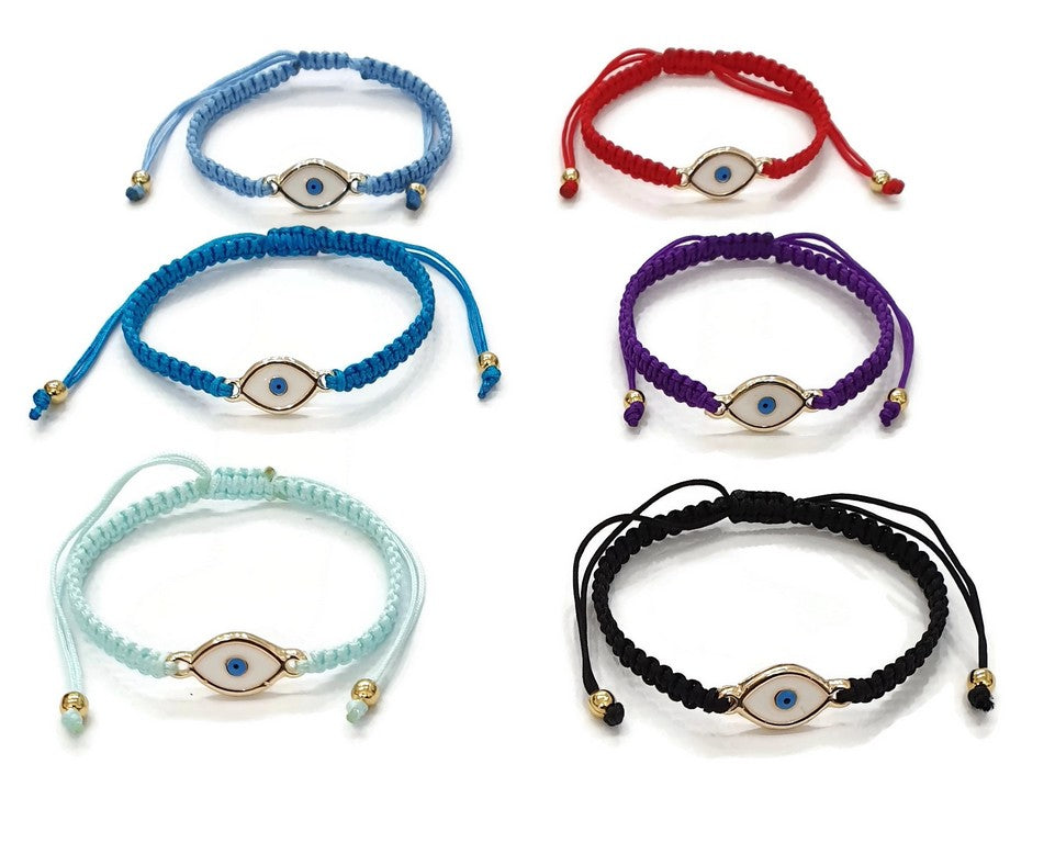 ALMOND EVIL EYE MACROME BRACELET