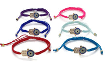 Load image into Gallery viewer, HAND WITH EVIL EYE MACROME BRACELET
