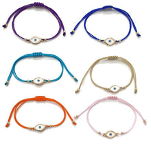 Load image into Gallery viewer, Oval Evil Eye Enamel String Bracelet: Stylish Protection and Elegance
