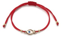 Load image into Gallery viewer, FISH WITH EVIL EYE STRING BRACELET
