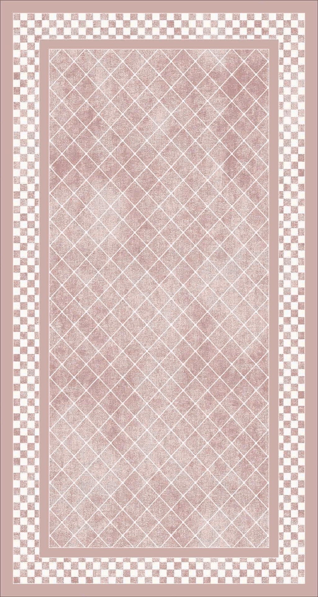 Pink Diamond Selection Lateks Water Resistant Washable Area Runner Rug