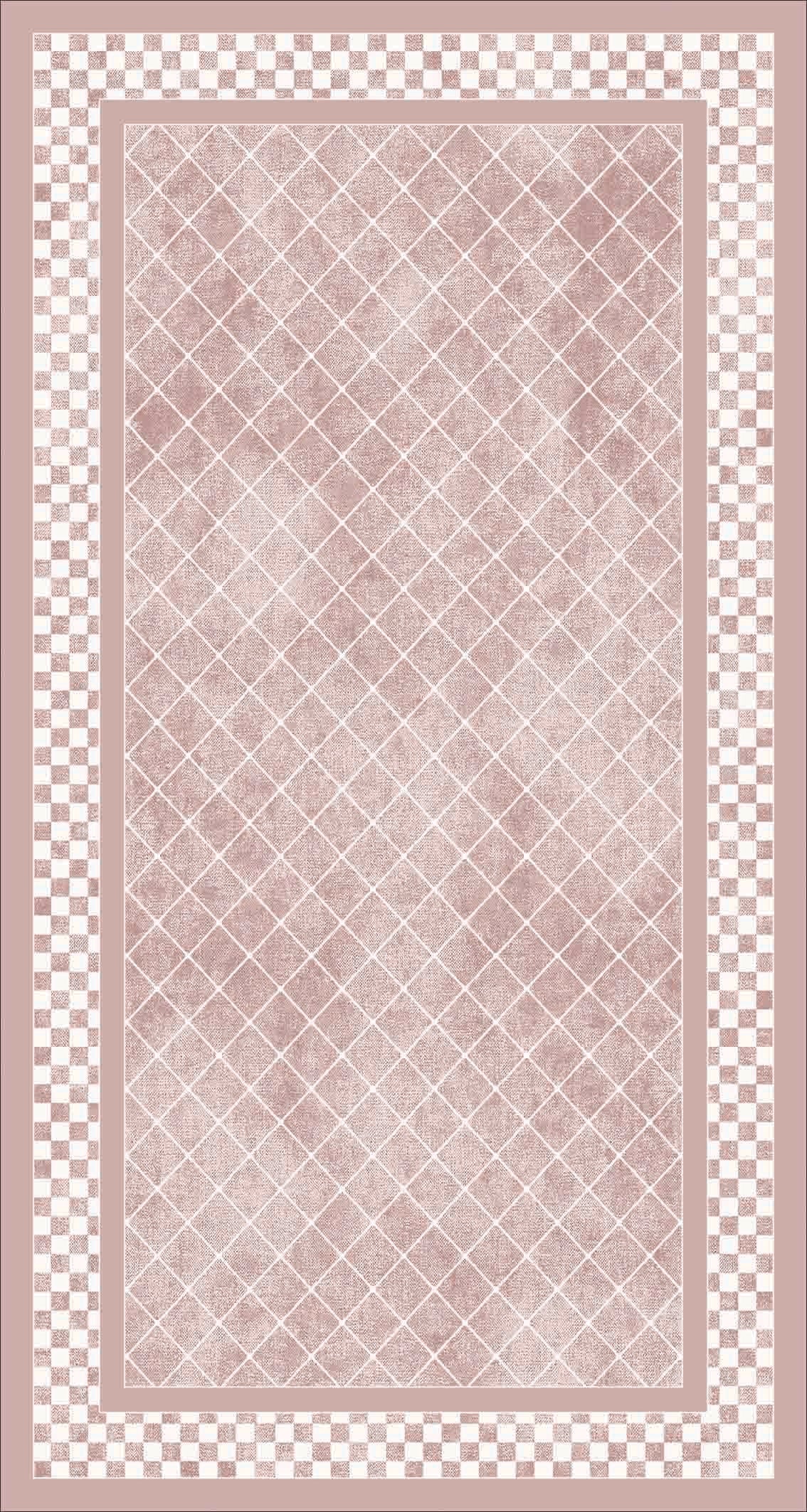 Pink Diamond Selection Lateks Water Resistant Washable Area Runner Rug