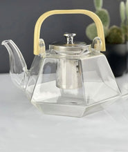 Load image into Gallery viewer, Glass Tea Pot with Strainer and Bamboo Handle
