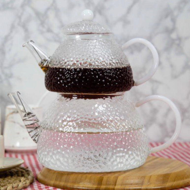 Glass Two Tear Tea Pot