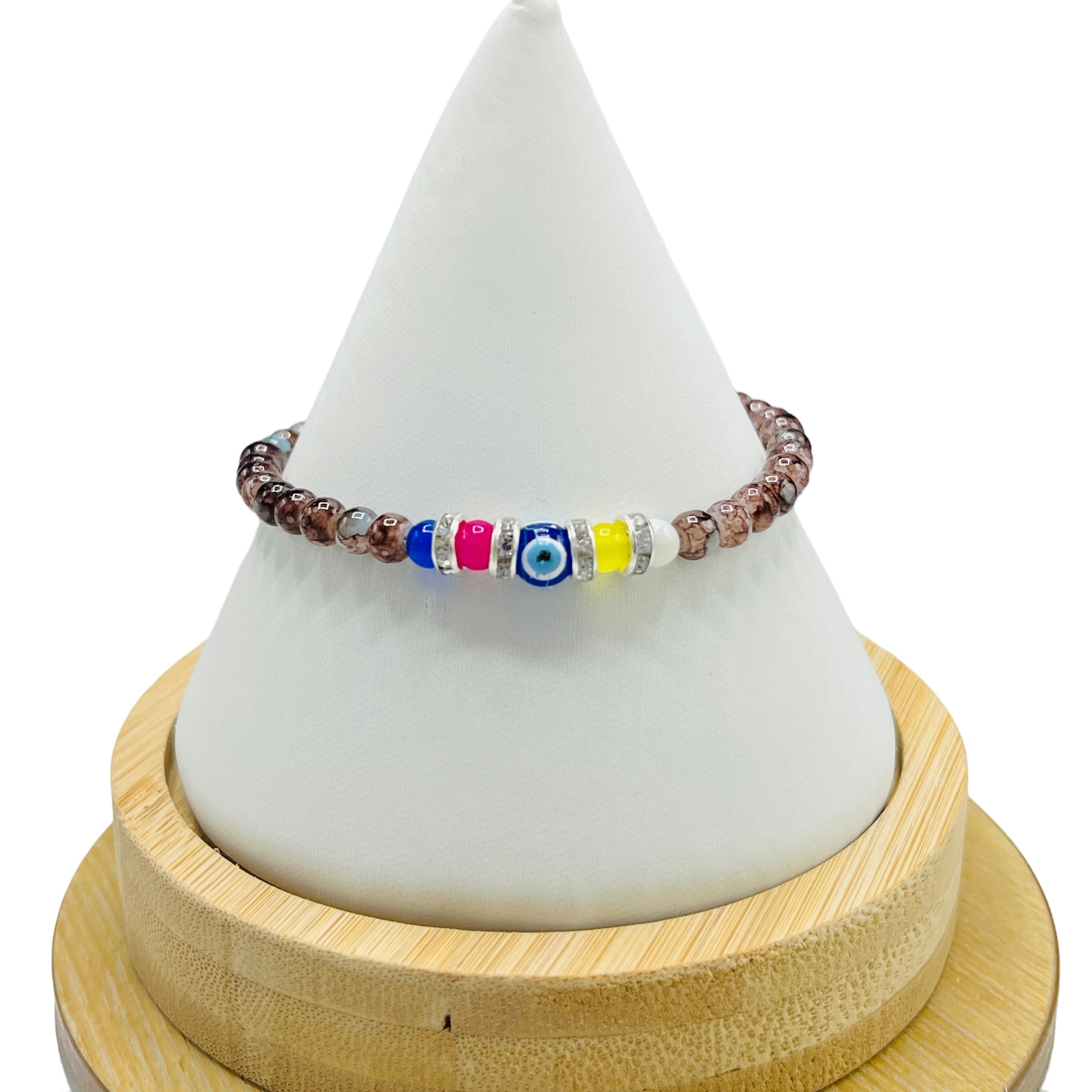 Crystal Chain Evil Eye Beaded Bracelet - 12 Piece Set